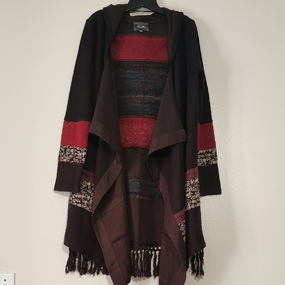 Miss Me Sweaters - Miss Me Multicolor Sweater cardigan with hood and fringes size L